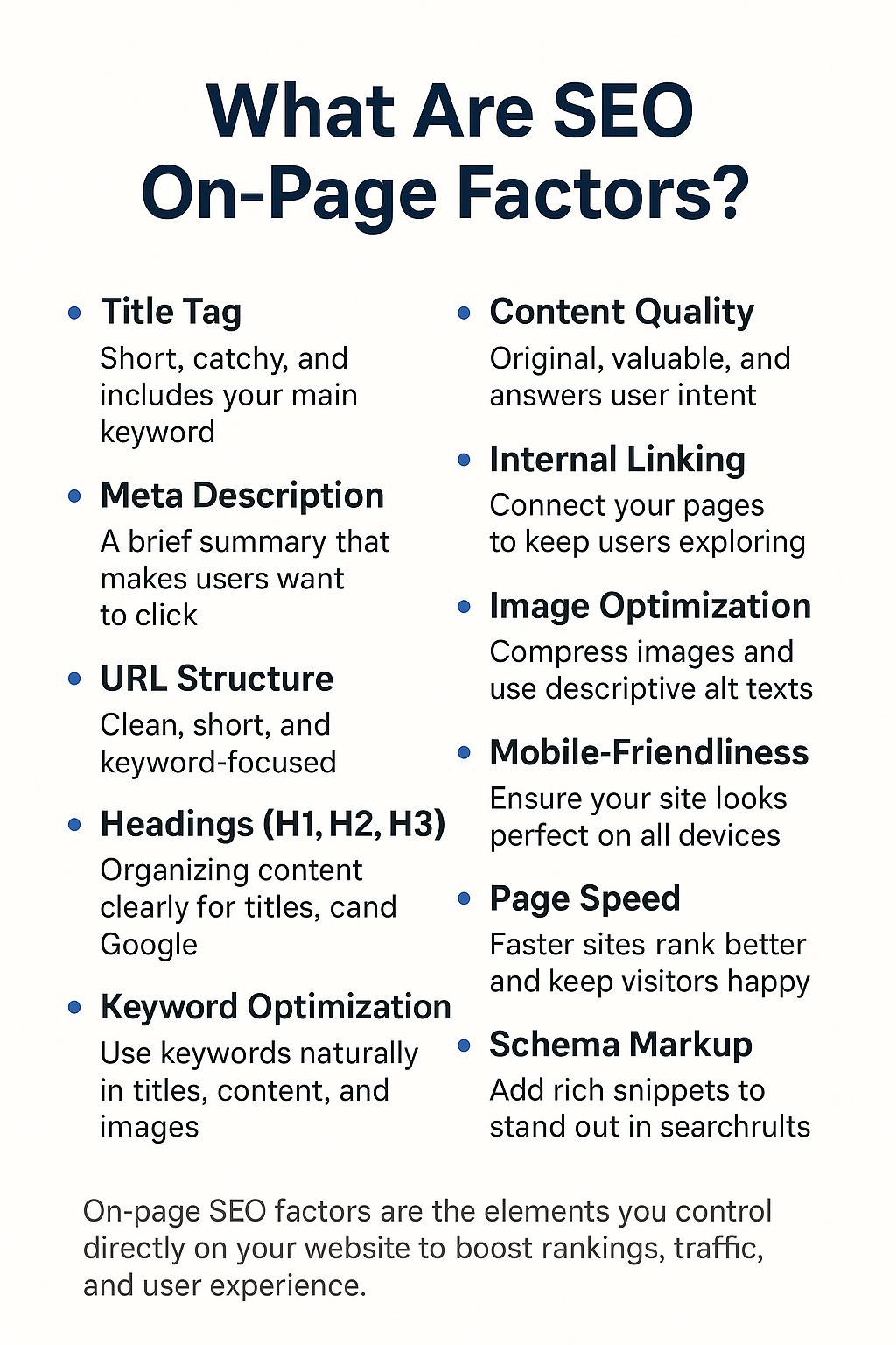 On page SEO factors